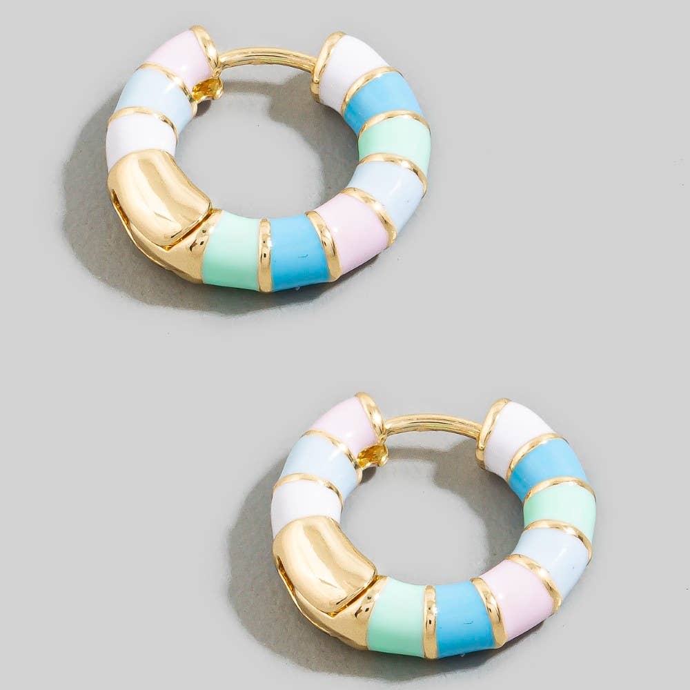 Multicolor Pastel Huggie Earrings