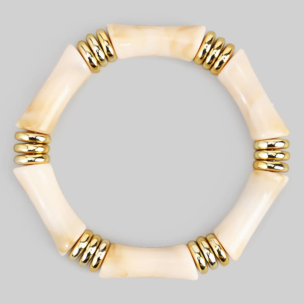 ACRYLIC RESIN BAMBOO STRETCH BRACELET