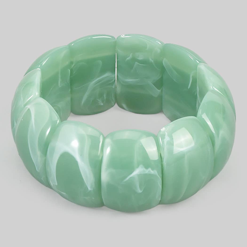 MARBLED ACRYLIC STRETCH BRACELET