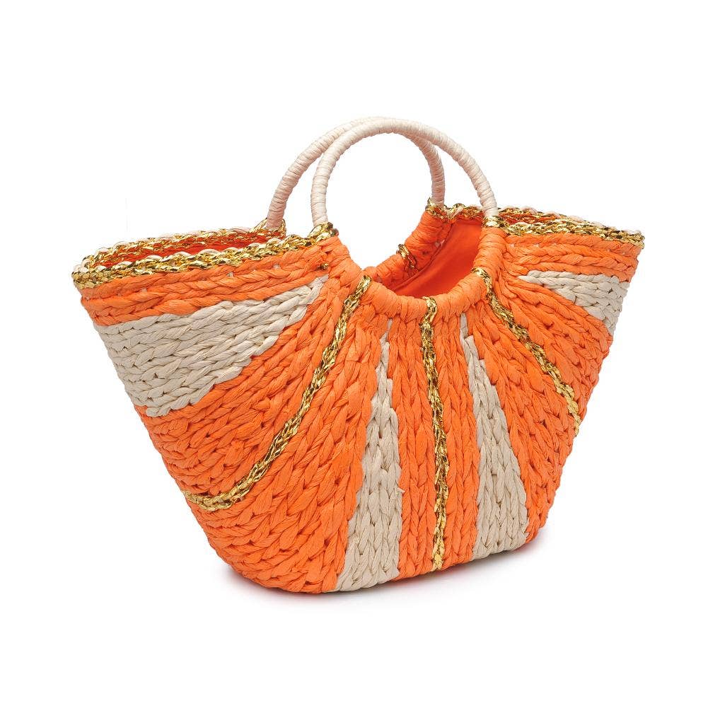 Carmen Straw Summer Beach Top Handle Tote