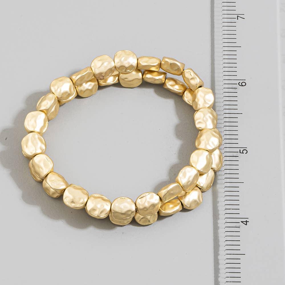 Hammered Stretch Bracelet Set