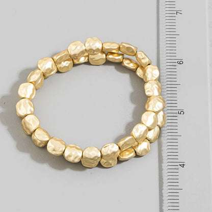 Hammered Stretch Bracelet Set
