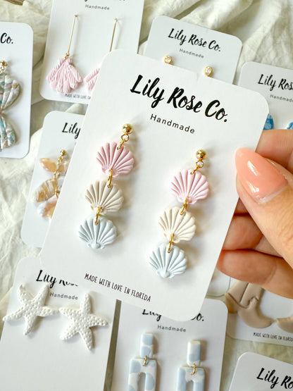 Three Tier Shell Earrings