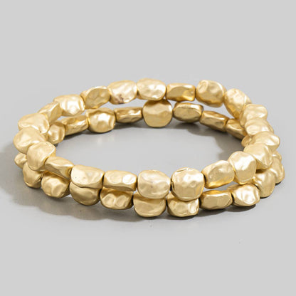 Hammered Stretch Bracelet Set