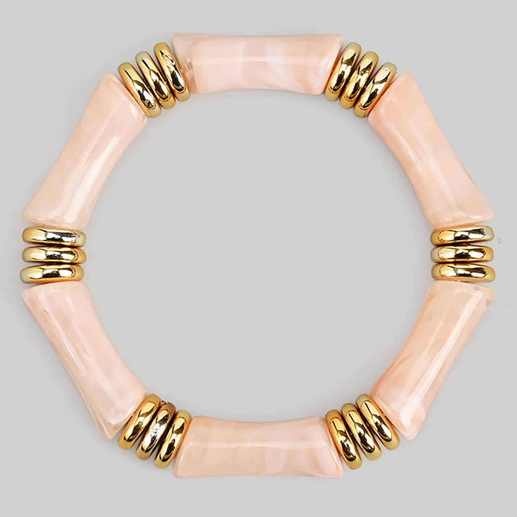 ACRYLIC RESIN BAMBOO STRETCH BRACELET