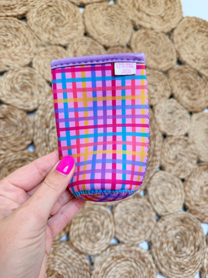 Slim Can Sleeve-Rainbow Gingham