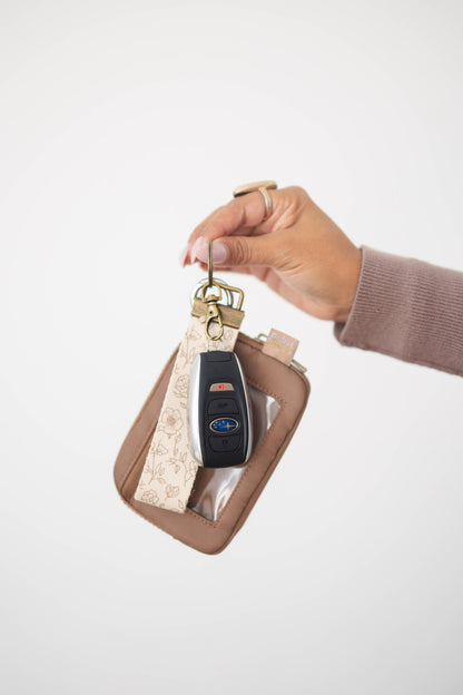 Canvas Wristlet Lanyard Keychain