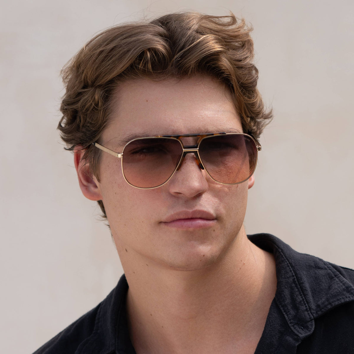 Logan Acetate Aviator Mens Sunglasses