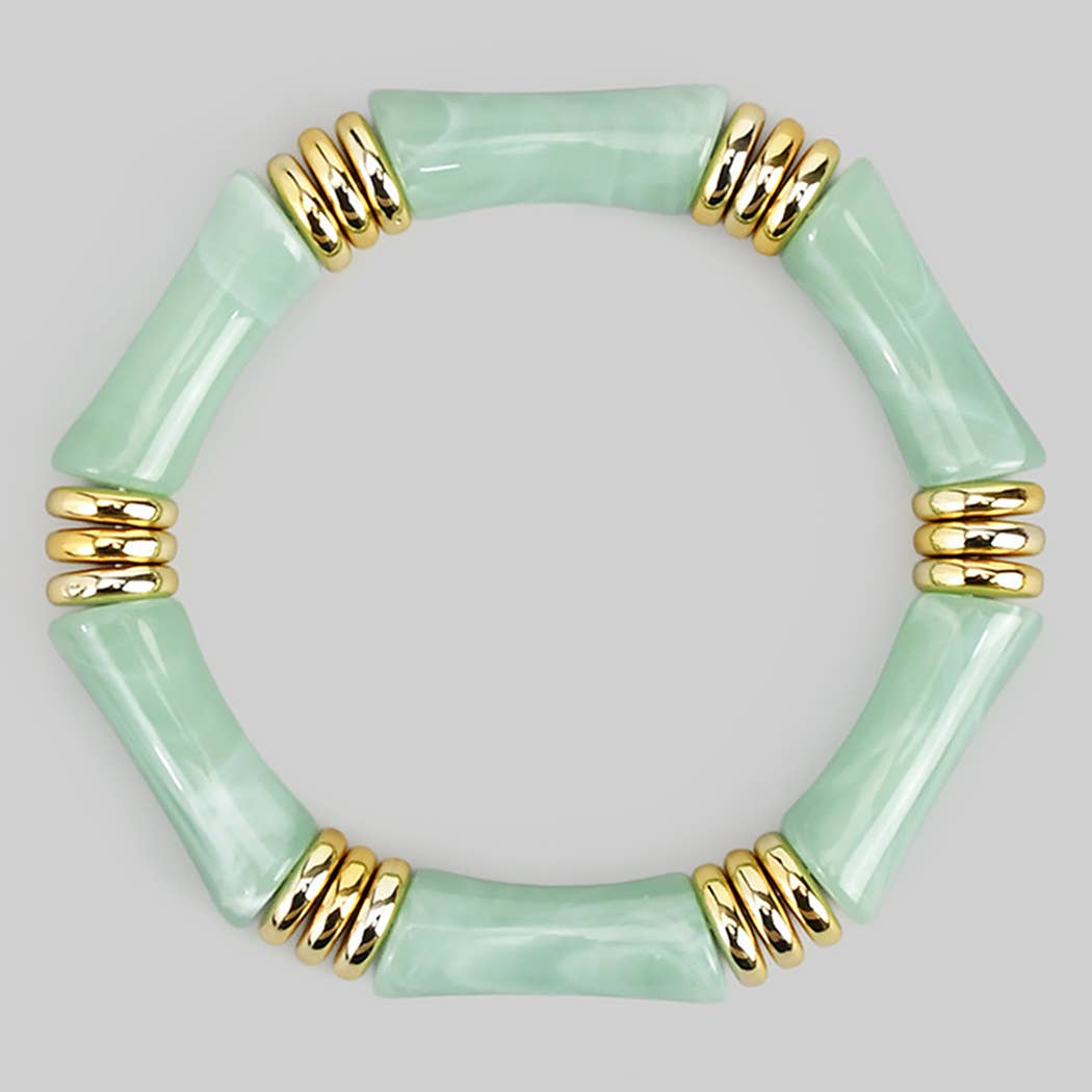 ACRYLIC RESIN BAMBOO STRETCH BRACELET