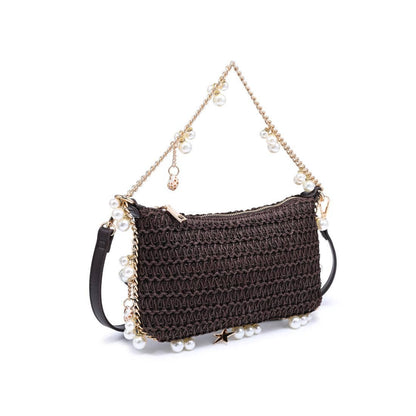Seashell Straw Bag: Chocolate
