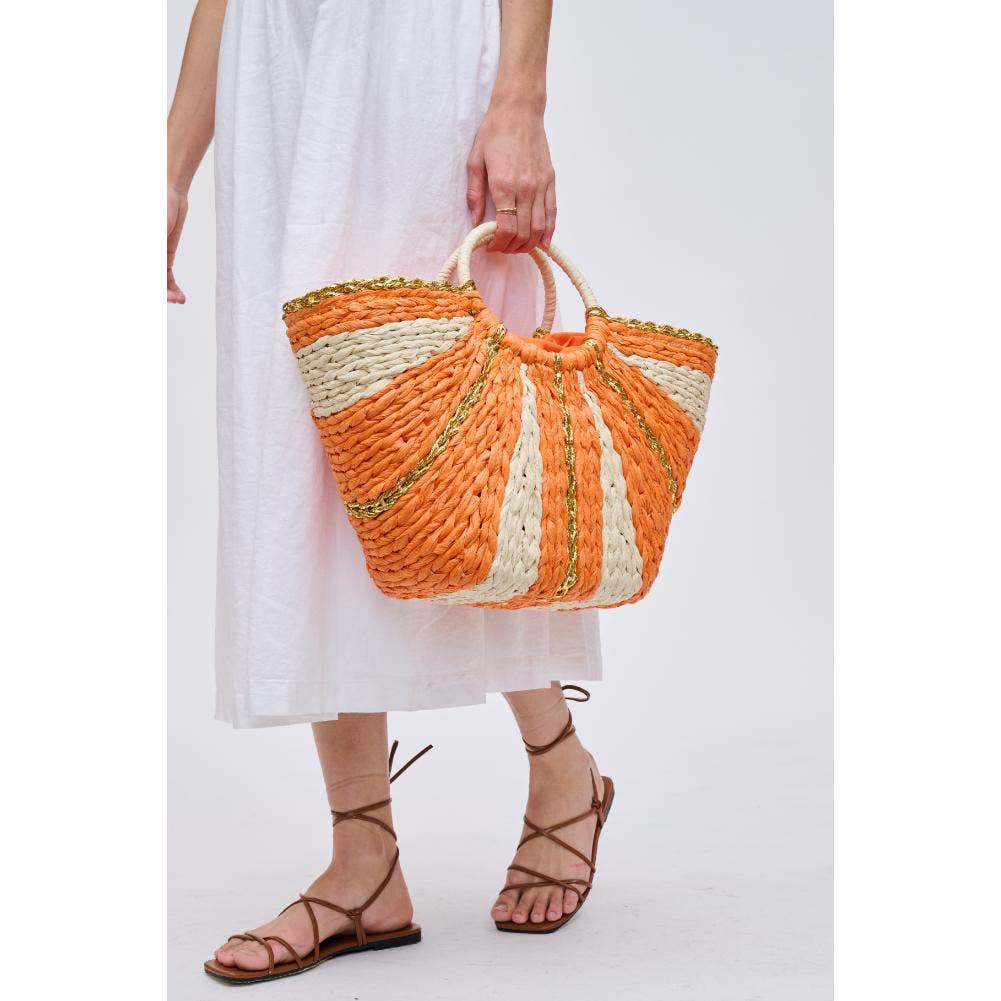 Carmen Straw Summer Beach Top Handle Tote