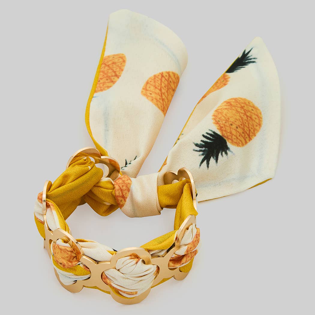 ADJUSTABLE SCARF WRAPPED CUFF BRACELET