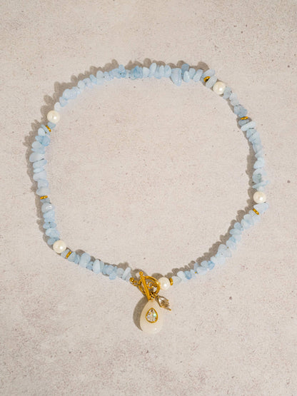 Cercey 18K Gold Non-Tarnish Stone Charm Necklace