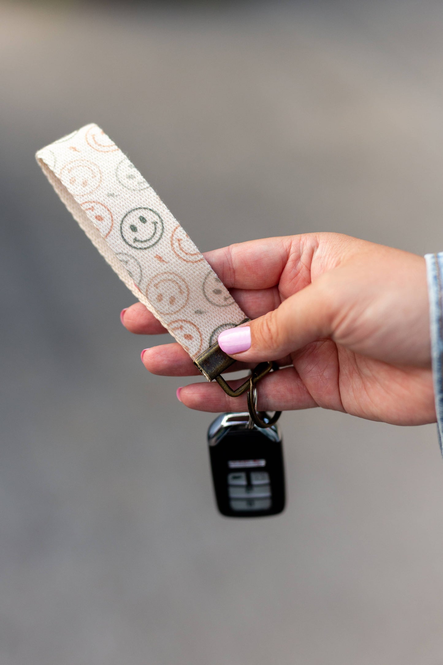 Canvas Wristlet Lanyard Keychain