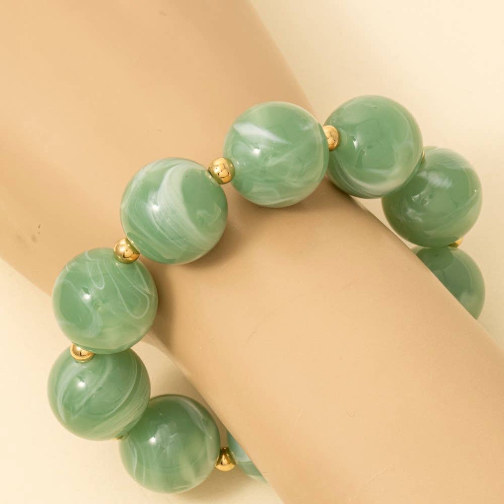 Marble Resin Ball Bracelet