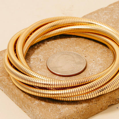 Knotted Elastic Metallic Coil Bracelet Set