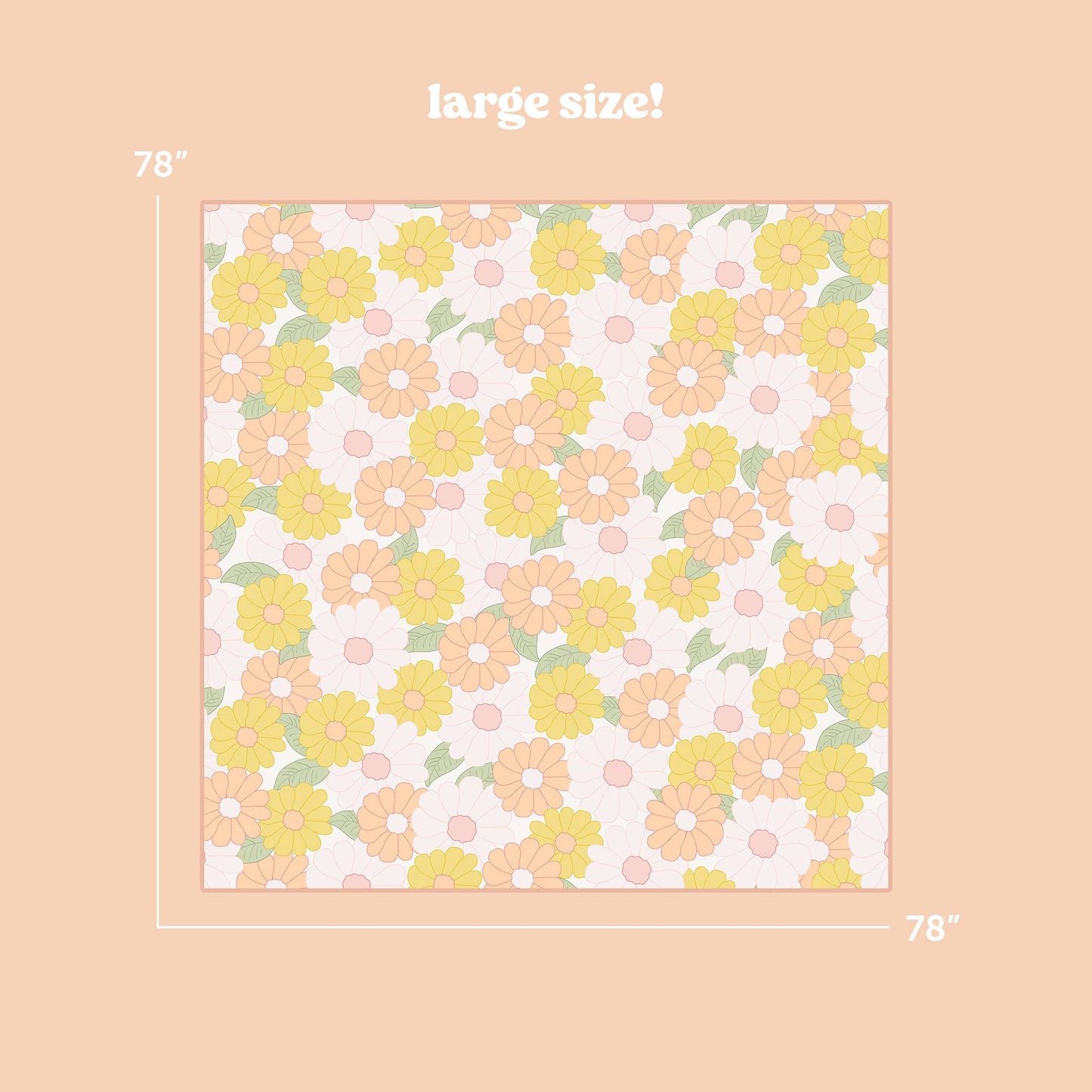 On-the-Go Quilted Blanket-Daisy Craze Peach