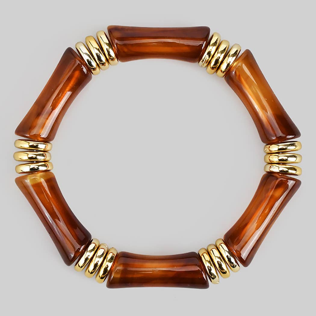 ACRYLIC RESIN BAMBOO STRETCH BRACELET