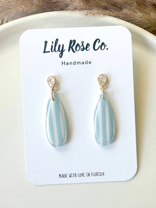 Blue Striped Earrings