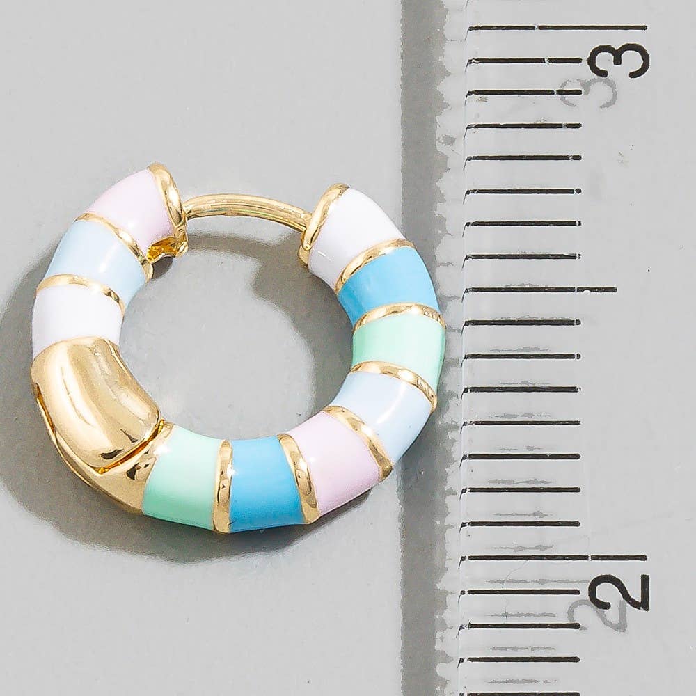 Multicolor Pastel Huggie Earrings