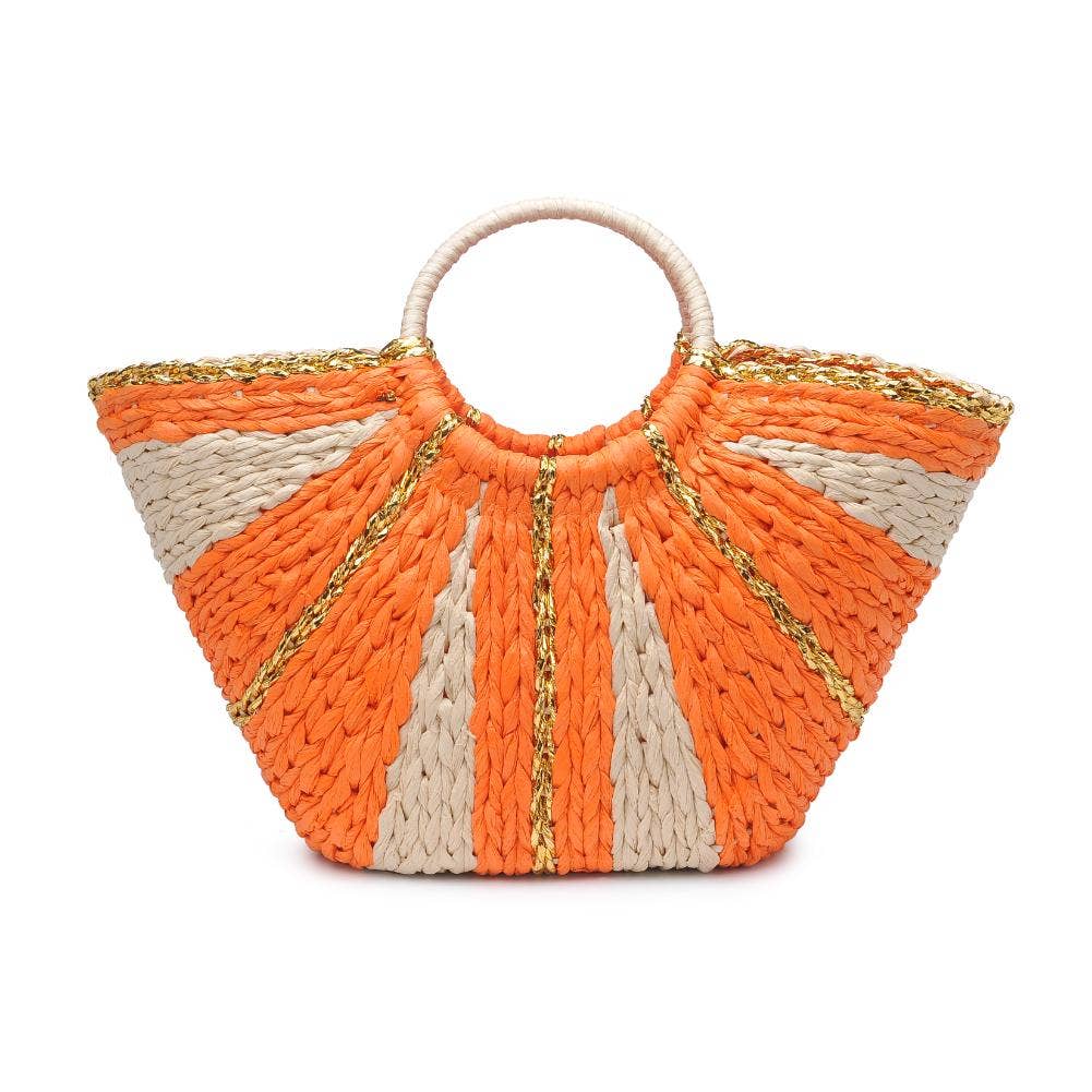 Carmen Straw Summer Beach Top Handle Tote