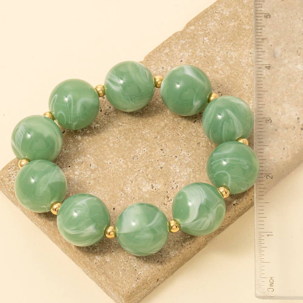 Marble Resin Ball Bracelet