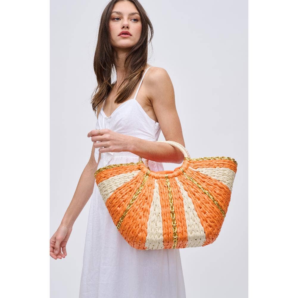 Carmen Straw Summer Beach Top Handle Tote