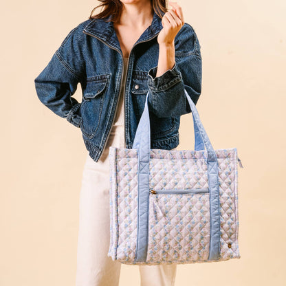 The Everyday Quilted Tote Bag-Petal