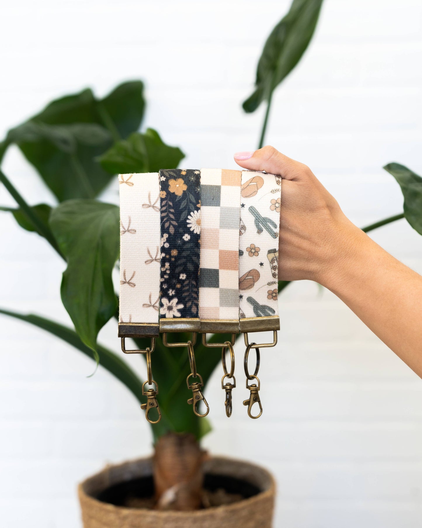 Canvas Wristlet Lanyard Keychain