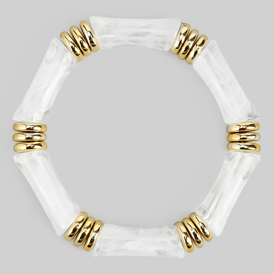ACRYLIC RESIN BAMBOO STRETCH BRACELET