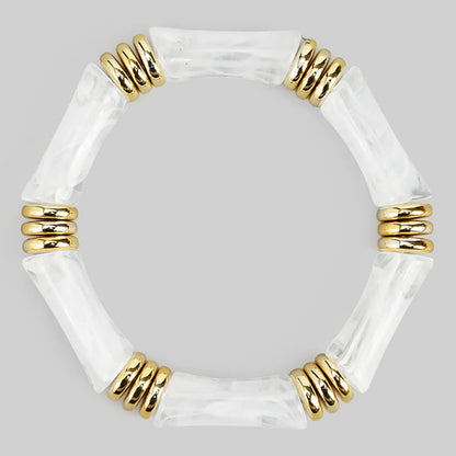 ACRYLIC RESIN BAMBOO STRETCH BRACELET