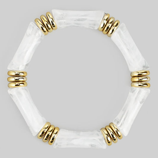 ACRYLIC RESIN BAMBOO STRETCH BRACELET