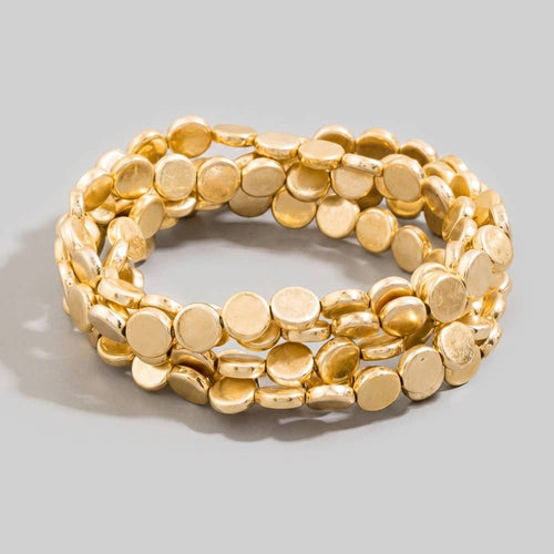Flat Disc Stretch Bracelet Set