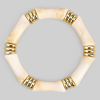 ACRYLIC RESIN BAMBOO STRETCH BRACELET