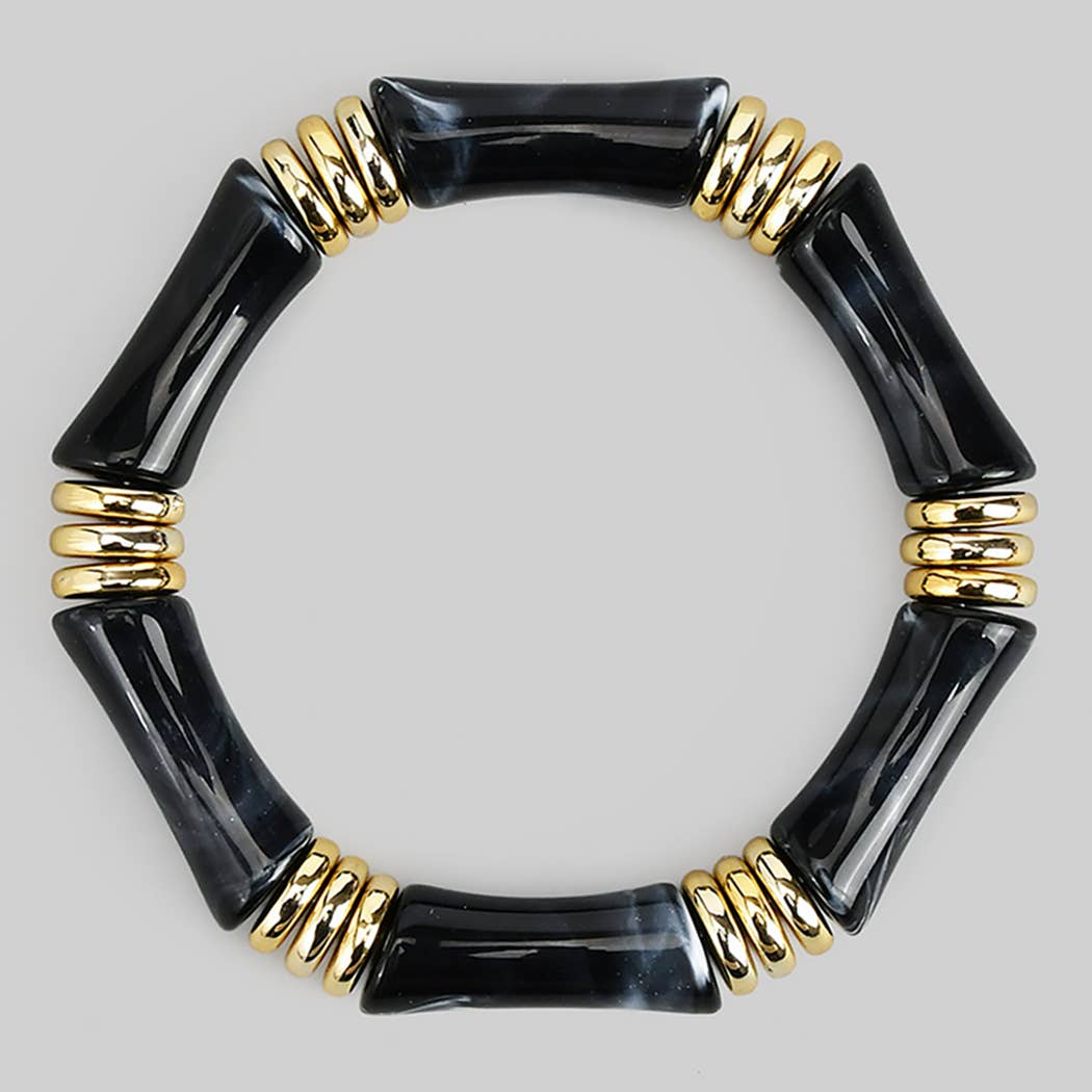 ACRYLIC RESIN BAMBOO STRETCH BRACELET
