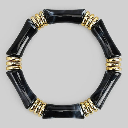 ACRYLIC RESIN BAMBOO STRETCH BRACELET