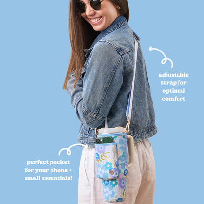 Tumbler Sling-Beyond Blooms Blue Green