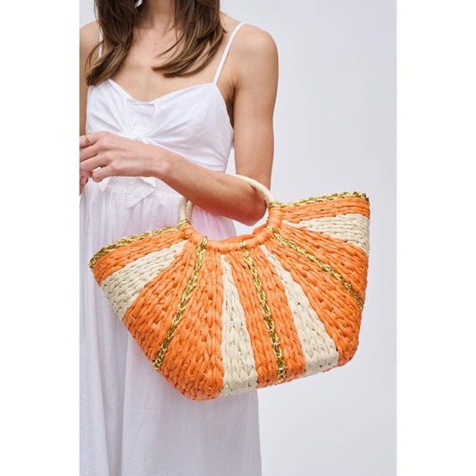 Carmen Straw Summer Beach Top Handle Tote