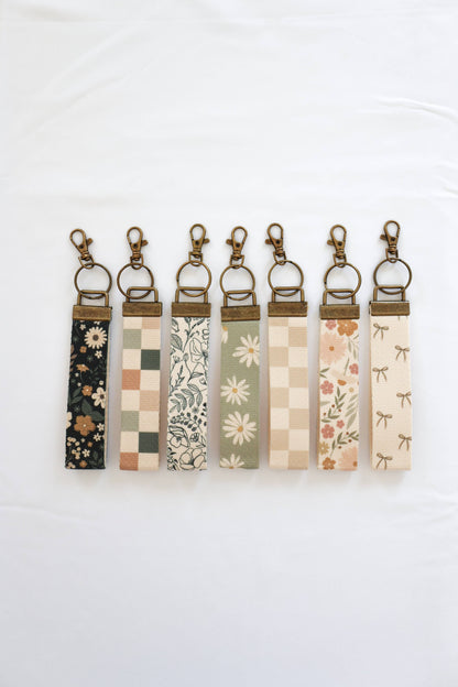 Canvas Wristlet Lanyard Keychain