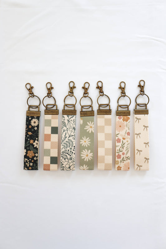 Canvas Wristlet Lanyard Keychain