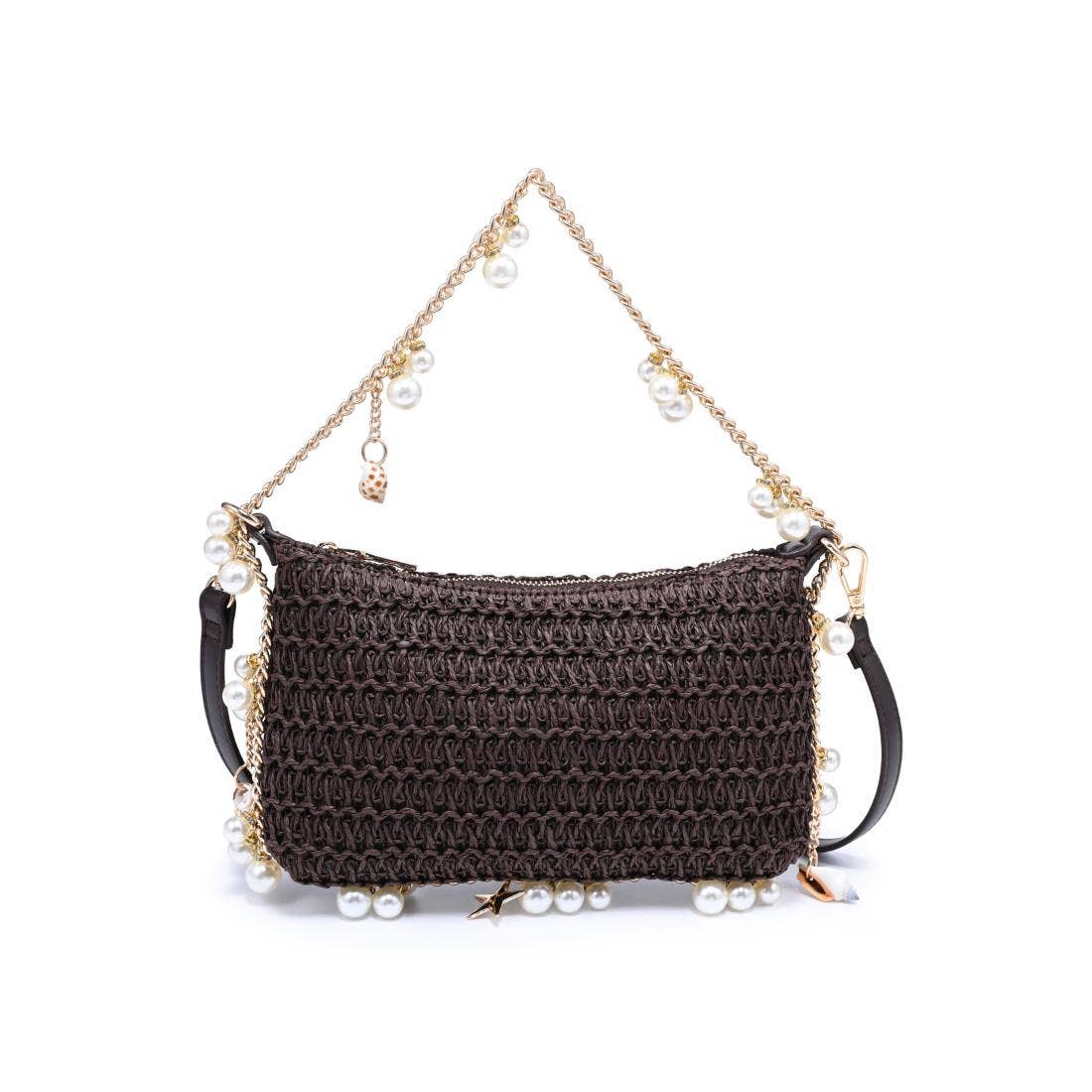Seashell Straw Bag: Chocolate