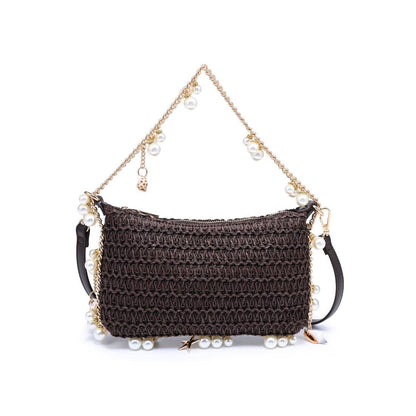 Seashell Straw Bag: Chocolate