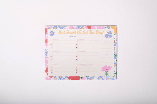 Meal Planner and Shopping List Set, Floral
