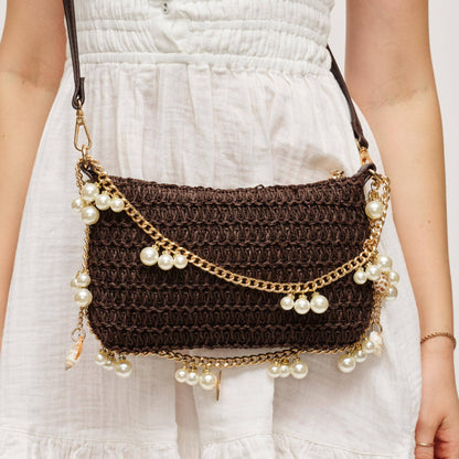 Seashell Straw Bag: Chocolate
