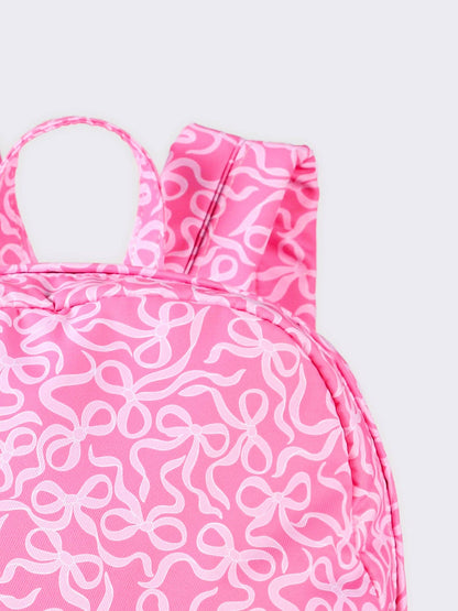 Ruffle Bow Printed Girls Backpack