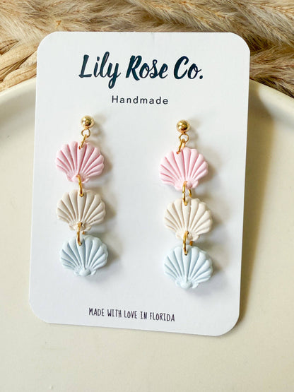 Three Tier Shell Earrings