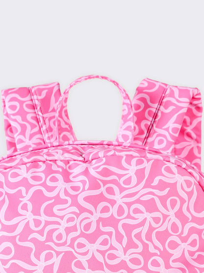 Ruffle Bow Printed Girls Backpack