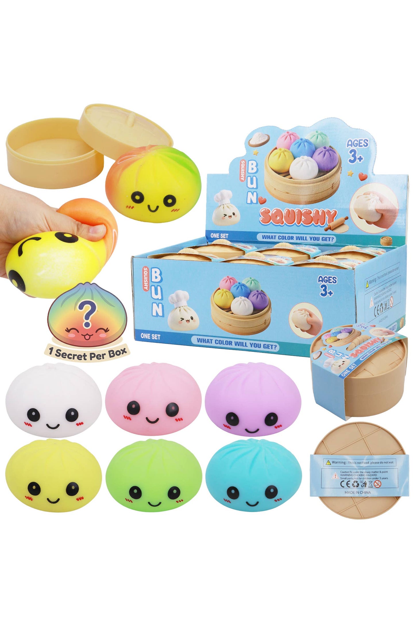 Dumpling Fluffy Slime Squishy Bao Bun Blind Box - 12 Pcs