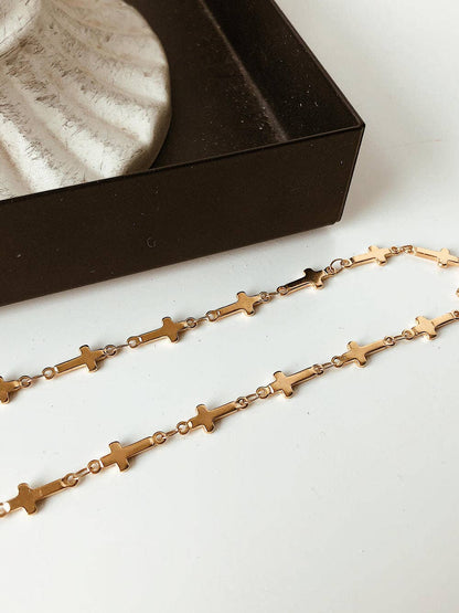 Dilara 18K Gold Non-Tarnish Cross Choker